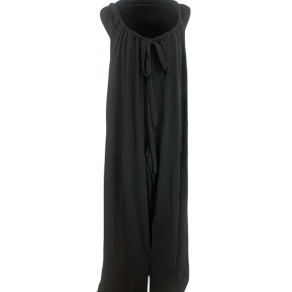Flattering fun Black Sleeveless oversized Jumpsuit,cover up, overalls,Large, New - Picture 2 of 5